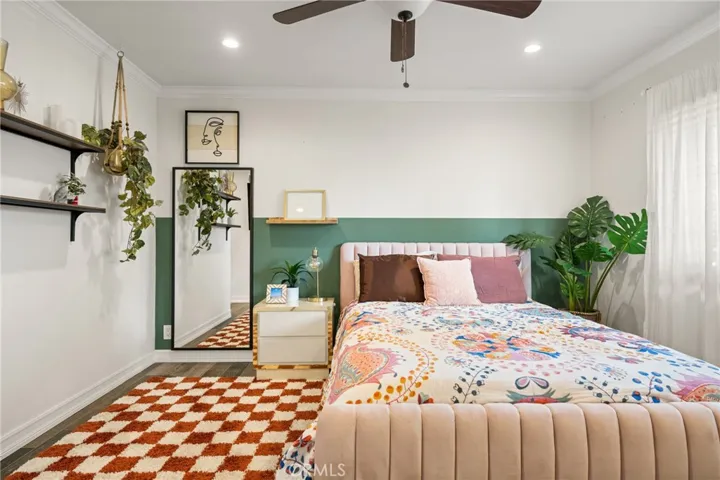 Spacious primary bedroom with walk in closet