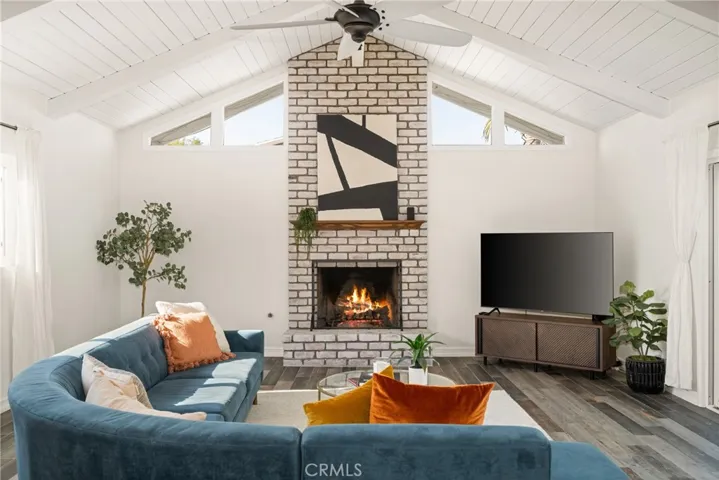 Inviting fireplace and modern accents