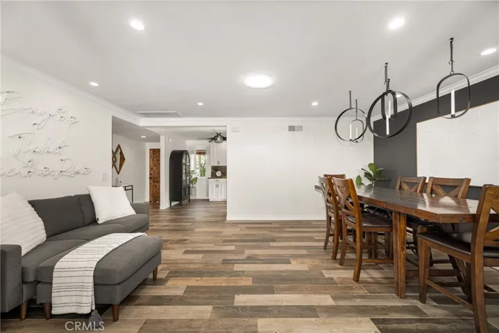 Family room and dining room combination