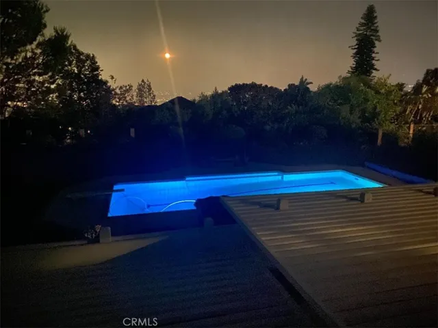 Backyard Pool at night