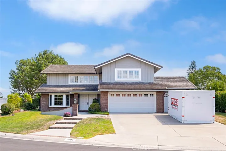 Front of House with Three Car Garage