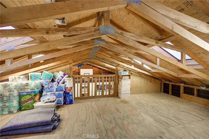 loft inside detached workshop