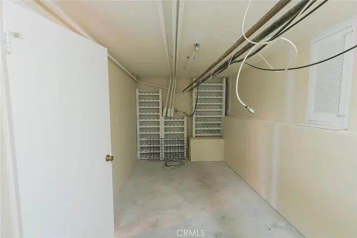 large storage room next to garage door