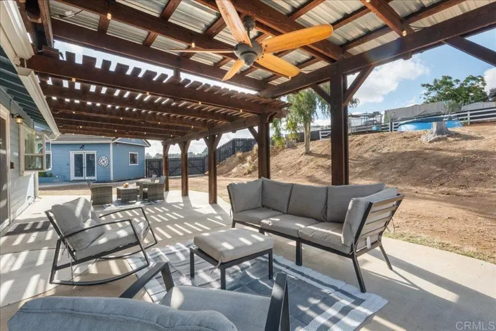 Includes large outdoor fan and metal trusses