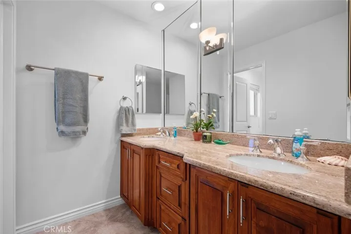Primary bath with dual vanities