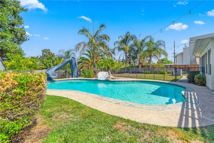 Pool has slide