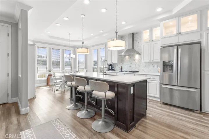view of lake from kitchen