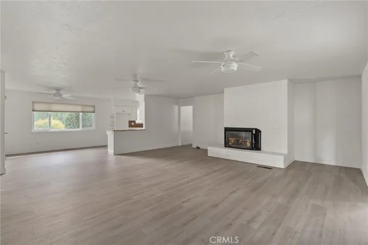 family room with gas fireplace