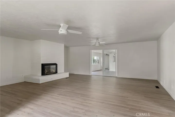 family room with gas fireplace