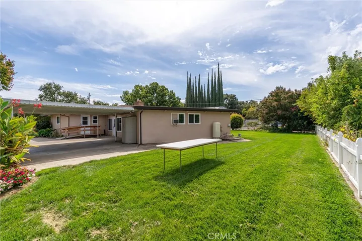 carport and back yard
