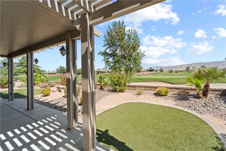 Covered back patio view