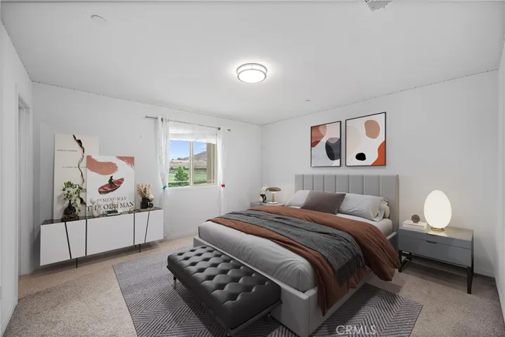 Upstairs bedroom, virtually staged.