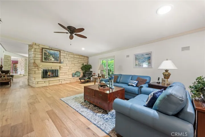 Very large Family room and just out of sight is a built in entertainment center.