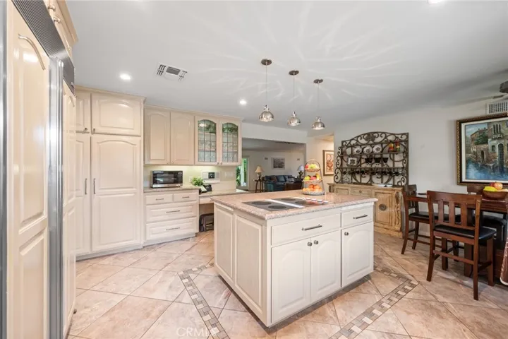 A view of the kitchen from the sink.