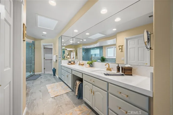 A look into the primary bathroom.