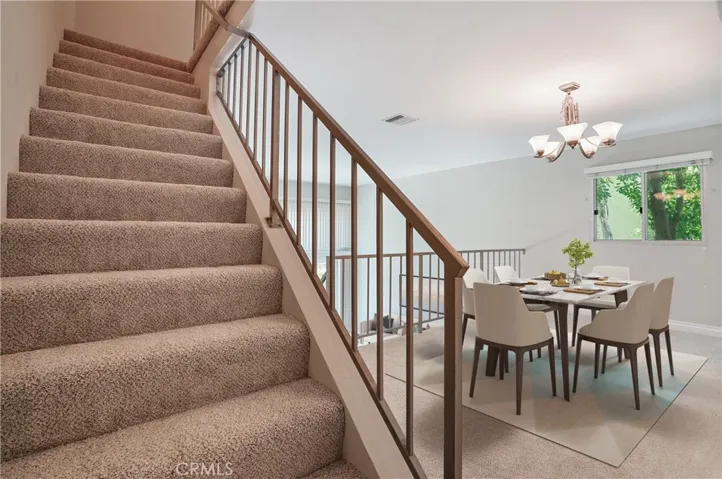 Staircase & Dining Room - Virtually Staged
