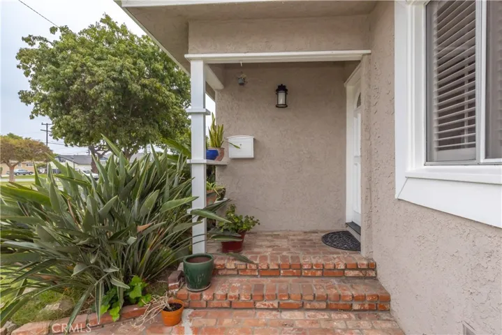 View of the front door steps