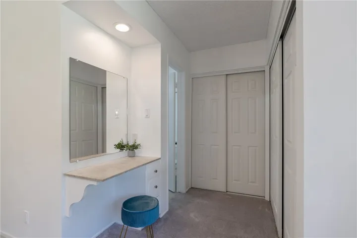 Dual closets and vanity.
