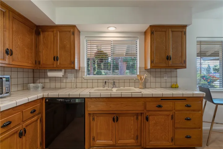 Large kitchen with ample storage.