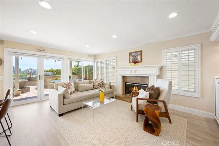 Family room with fireplace