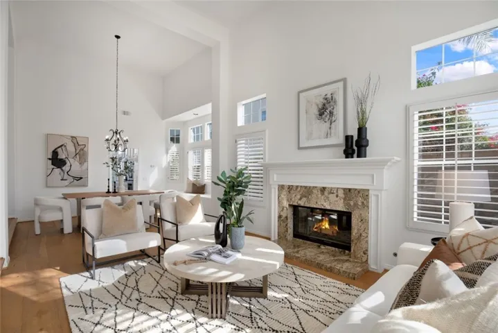 Living room and formal dining area
