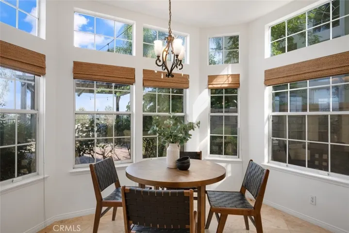 Eat in kitchen with view of backyard