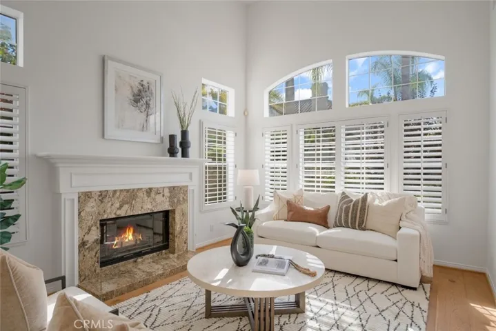 Living room with gas fireplace