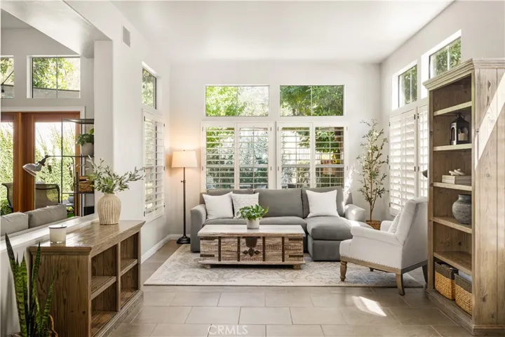 Living room with Plantation shutters
