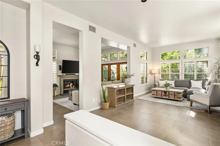 Walking into the home, living room
