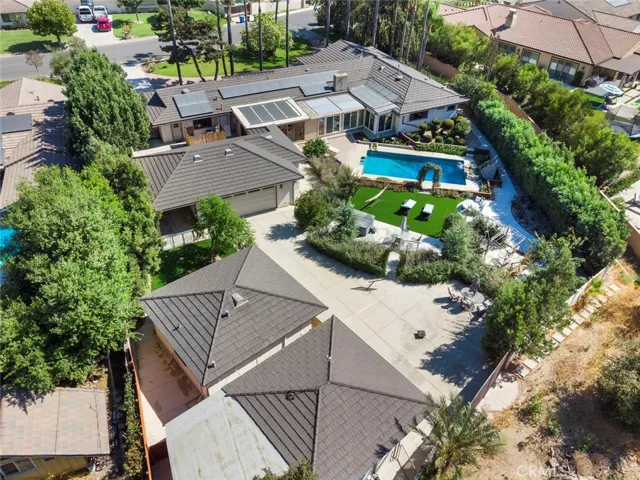 Aerial of backyard