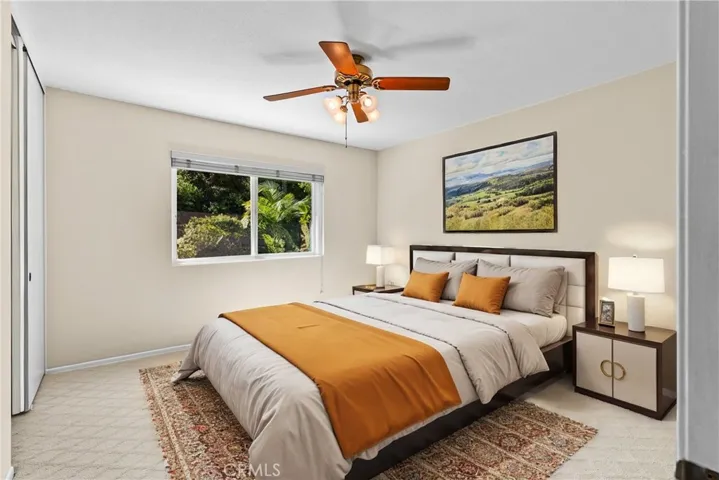Upstairs bedroom 1 (virtually staged)
