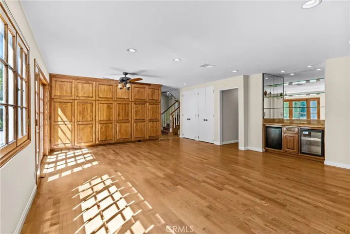 Storage cabinets in second living space
