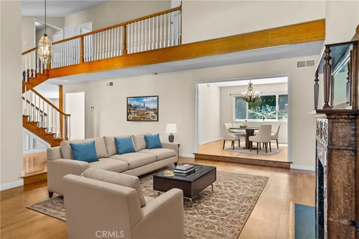 Living space upon entry (virtually staged)