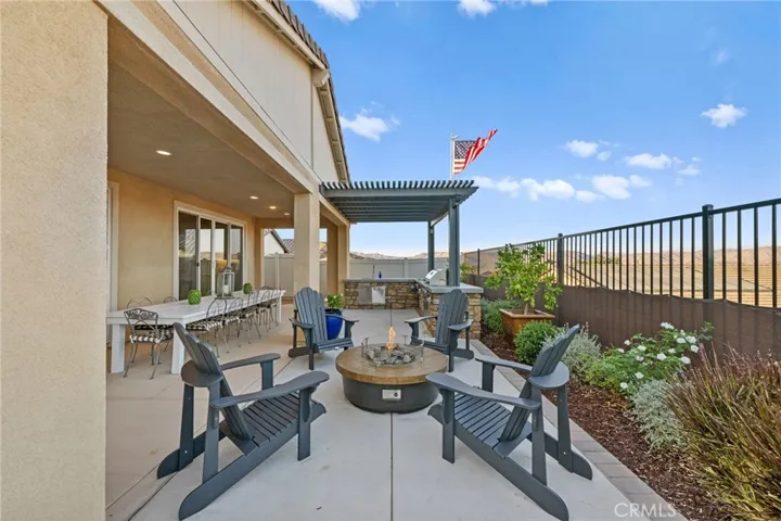 The outdoor space is perfect for entertaining