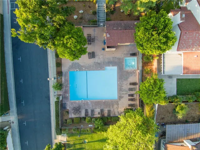 HOA pool drone shot