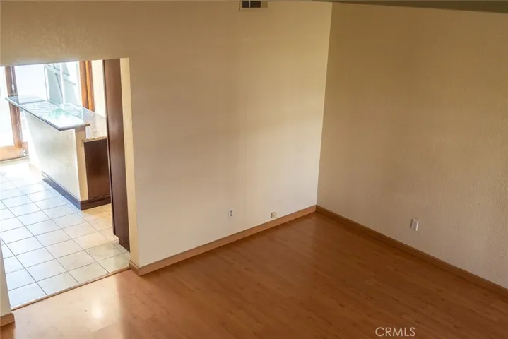 Looking down into living room area.
