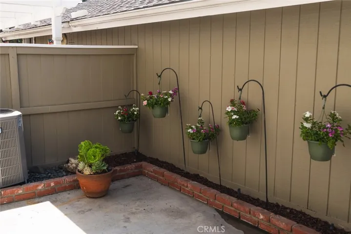 Patio between house and garage