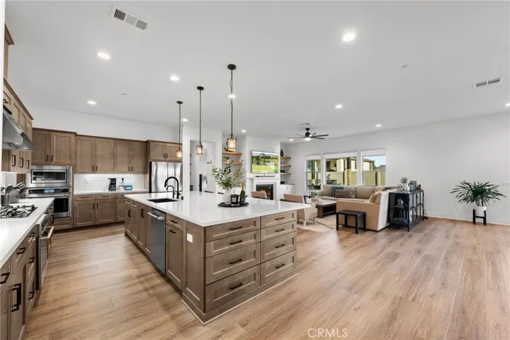 Kitchen open to living room