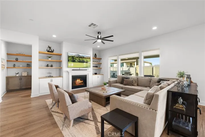 Living room with fireplace