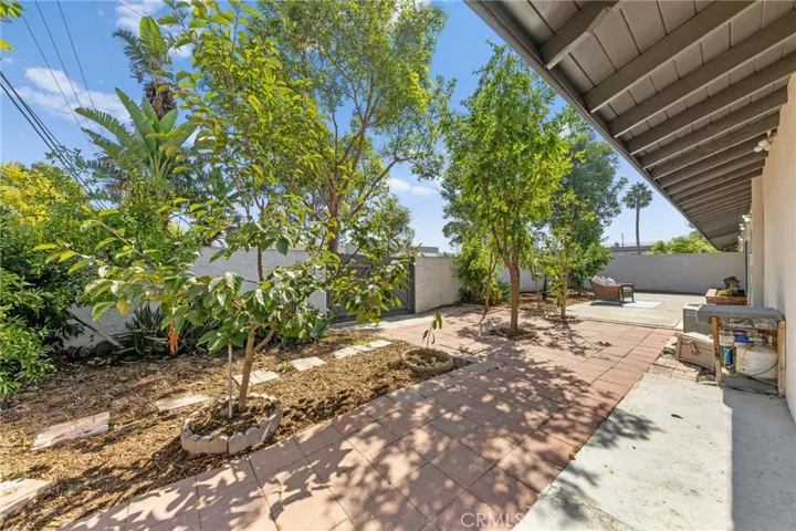 One section of the rear yard