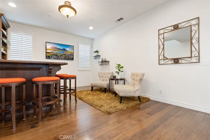 Custom bar and entertaining area just off the dining room.