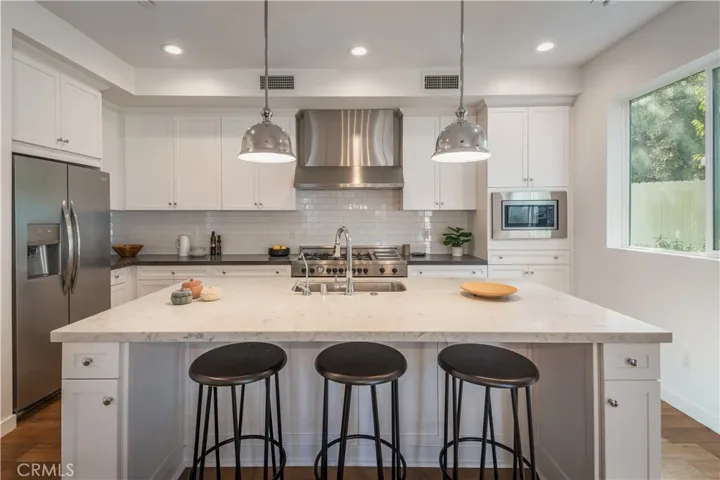 Kitchen island with stone countertops