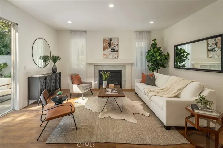 Living room with fireplace
