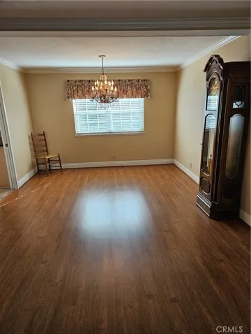 Formal dining area in the living room.