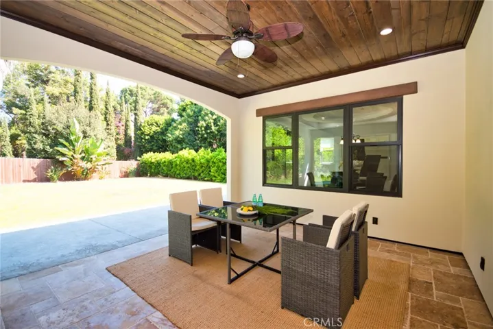Covered Rear Patio with Fan