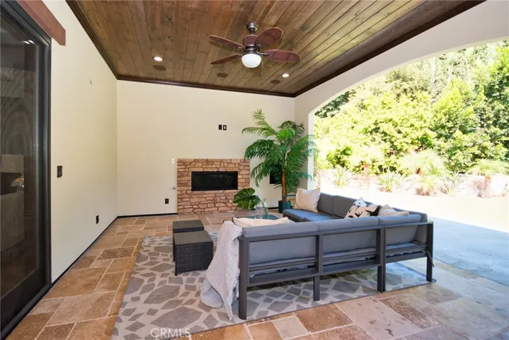 Rear Patio with Fire Place