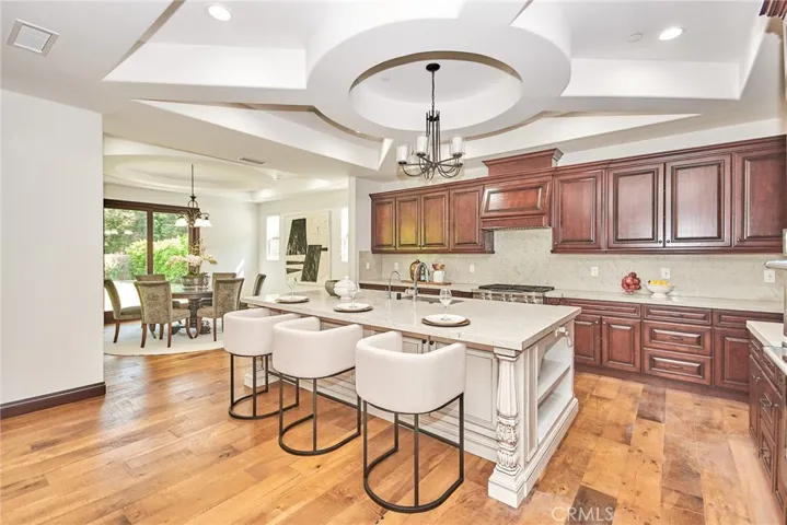 Island with white Granite counter Top