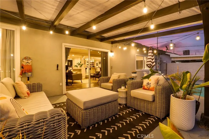 Covered patio sitting area