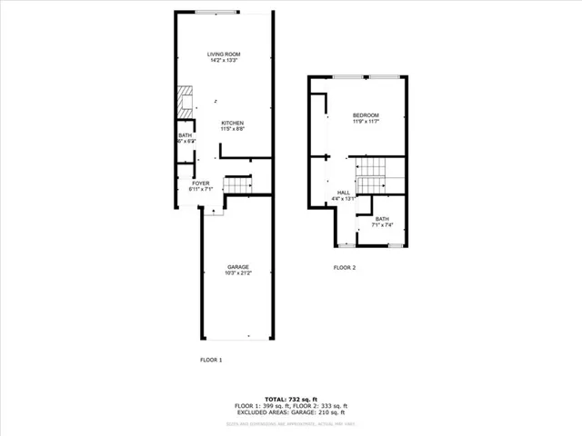 Floorplan of both levels.