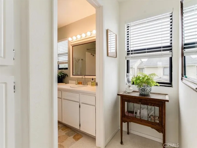 Bathroom at end of hall.